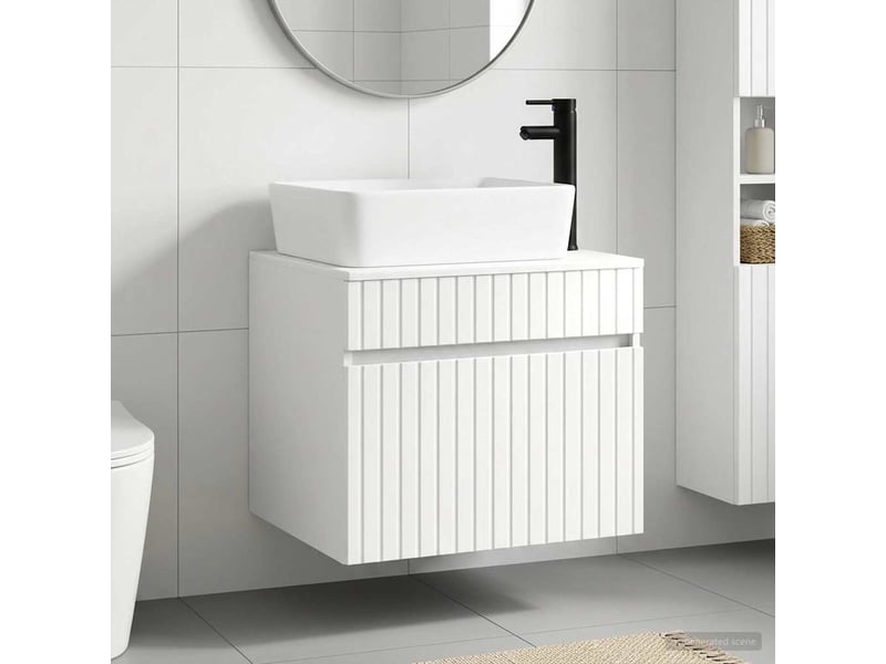 Ensemble de mobilier de salle de bain blanc brillant cf64589 - Conforama B