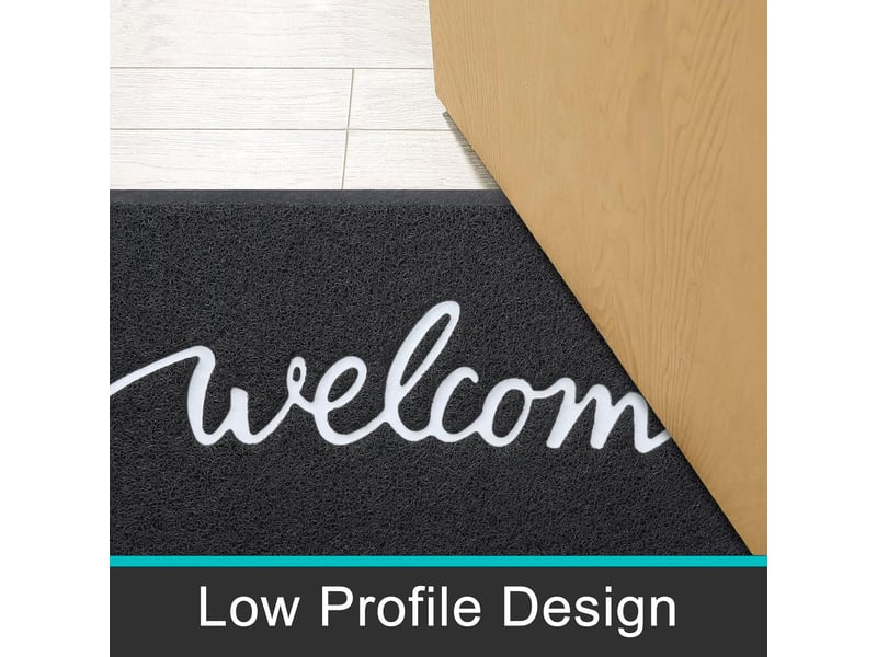  1 pièce 40 x 60 cm (noir) paillasson extérieur welcome, paillasson intérieur, tapis d'entrée, paillasson extérieur antidérapant et anti-poussière  - Conforama E