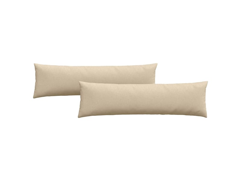 Lot de 2 coussins de canapé, coussins décoratifs tissu crème 145 x 40 cm cf58807 - Conforama A