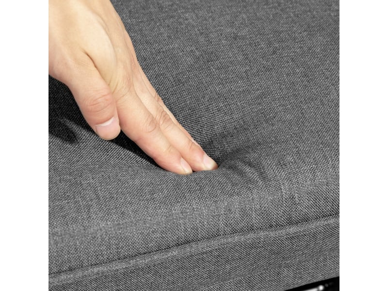  Fauteuil à bascule avec repose-pieds et fauteuil de relaxation avec accoudoirs, revêtement aspect lin, charge 130 kg  - Conforama D