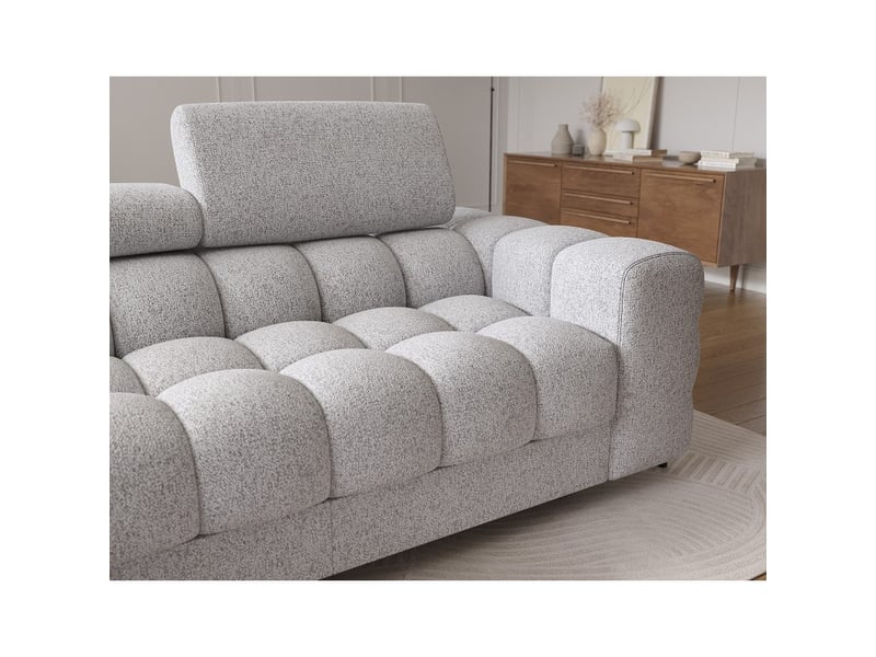 Canapé d'angle gauche convertible gris chiné ligne moderne 285x99x181cm filtro - Conforama D