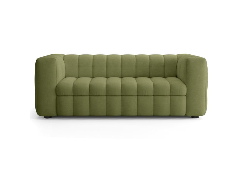  Canapé capitonné convertible 3 places en tissu chenille vert olive - ouverture express - cester Cester - Conforama A