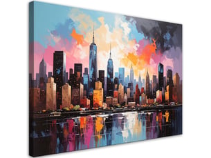 Image sur toile, gratte ciel colorés new york 90x60