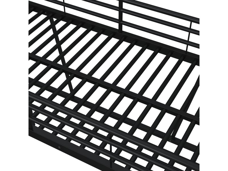  Lit mezzanine 140x200 cm – avec escalier rangement espace jeu et fenêtre décorative – métal et mdf – blanc CozyNest - Conforama E