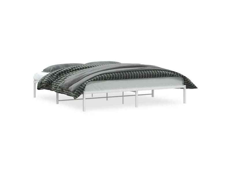  Lit double- lit adulte -  cadre de lit métal sans matelas blanc 200x200 cm  - Conforama A