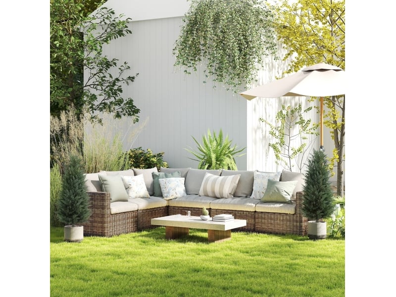  Cyprès artificiels 100 cm – vert – lot de 2 avec piquets de sol pour décoration intérieure et extérieure  - Conforama D