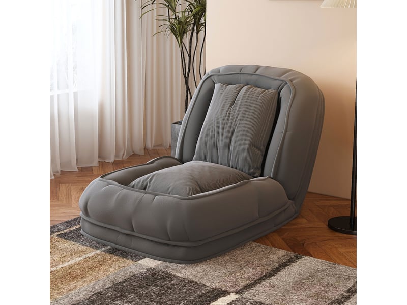  Canapé convertible pliable modenvie réglable 5 positions gris en velours côtelé 180 x 90 x 26 cm  - Conforama B