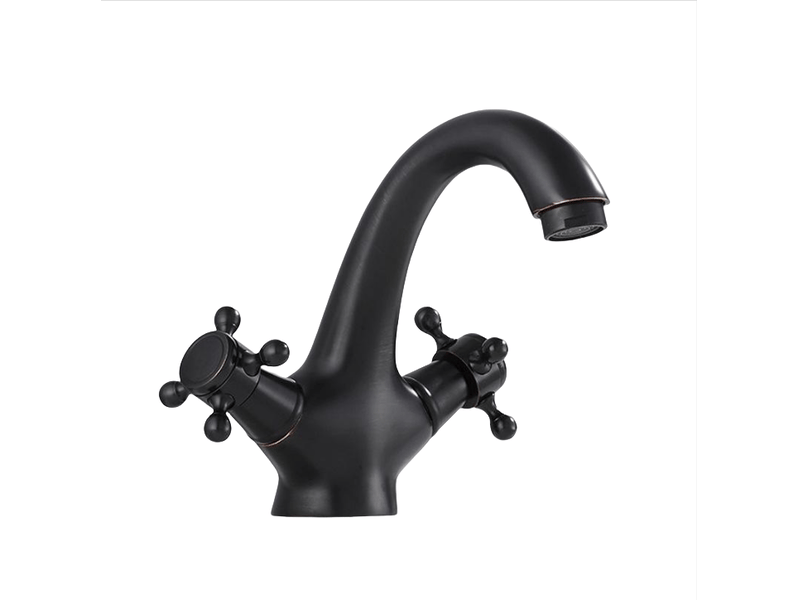  Ineasicer robinet lavabo retro, mitigeur salle de bains vintage, chromé, noir - noir  - Conforama A