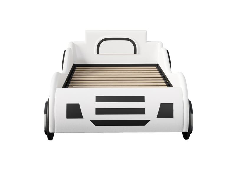  Lit voiture enfant 90 × 200 cm avec coffre hydraulique, blanc Fay Lum - Conforama R