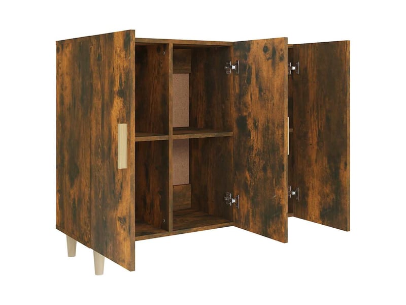  Buffet - bahut - meuble de rangement chêne fumé 90x34x80 cm bois d'ingénierie  - Conforama D