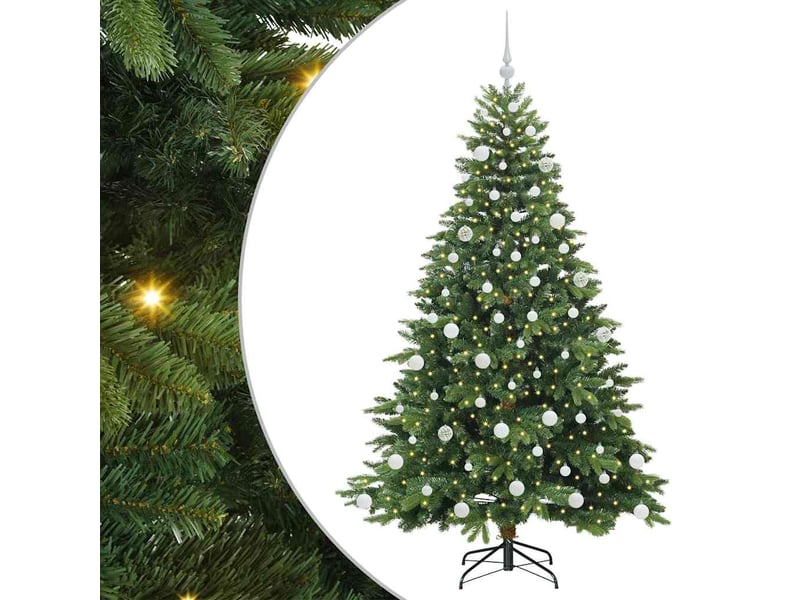  Sapin de noël - arbre de noël artificiel avec 300 led vert 180 cm pe et pvc  - Conforama A