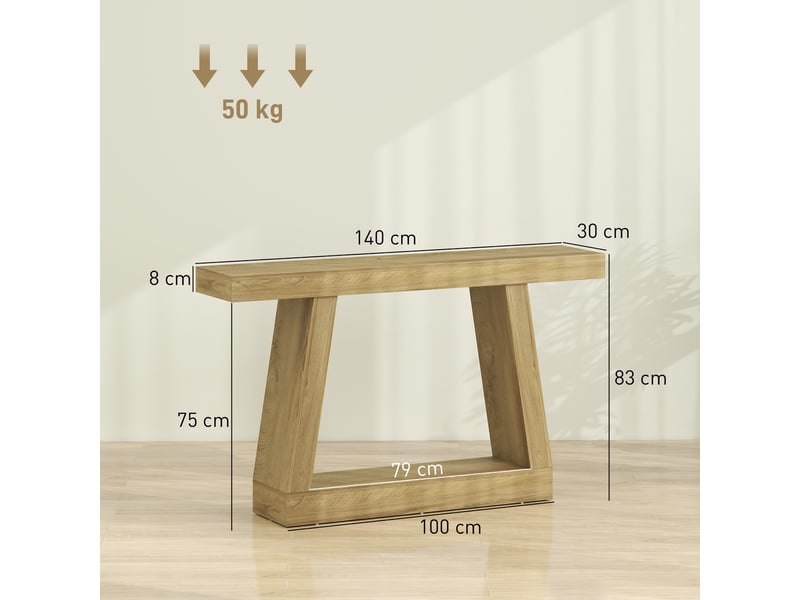  Console 140 cm, dossier de canapé avec rangement, chêne.  - Conforama E