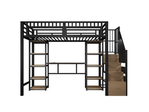 Lit mezzanine 90x200 cm OKWISH coloris noir