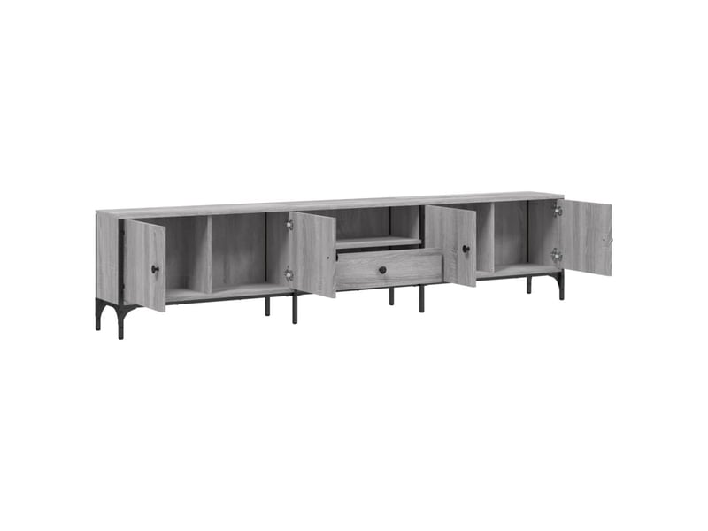  Meuble tv - banc tv - meuble de rangement à tiroir sonoma gris 200x25x44 cm bois d'ingénierie  - Conforama E