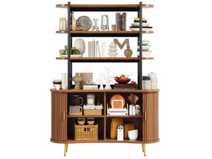 Buffet 2 porte(s)  0 tiroir(s) MEUBLIV  - 120 cm coloris bois foncé 