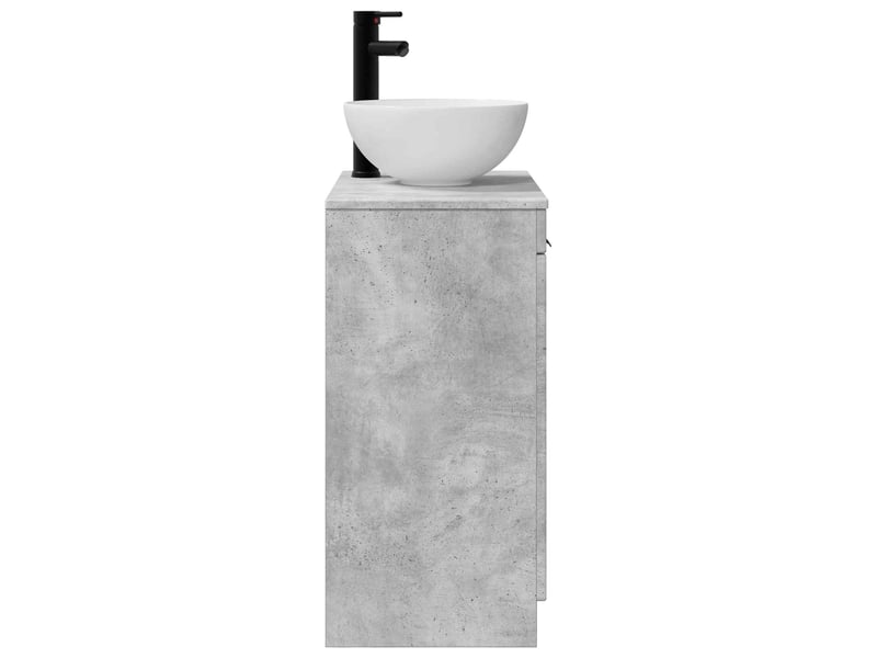 Meuble salle de bain avec évier, meuble de rangement gris béton 54x35x83 cm shl8527 - Conforama E