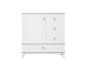 Meuble sous-vasque avec vasque céramique 1 porte 3 tiroirs blanc 81x47x86 cm