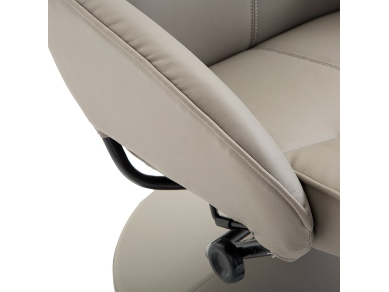  Fauteuil relax pivotant 360° 78x67x98 cm avec repose-pieds bois gris  - Conforama C