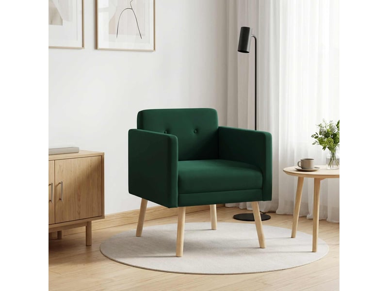  Vidaxl fauteuil d'appoint vert foncé velours  - Conforama B