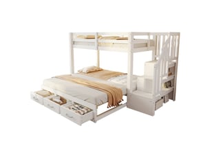 Lit superposé 90x200 cm <strong>HAUSS SPOLE</strong>  <strong></strong> coloris blanc