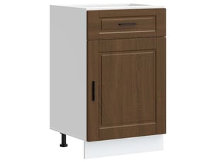 Meuble de rangement, armoire de cuisine porto chêne marron bois d'ingénierie shl21