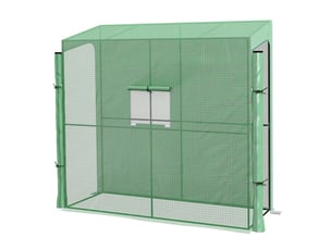 Serre murale avec 2 portes enroulables et bâche en pe anti-uv, 200 x 80 x 200 cm, verte