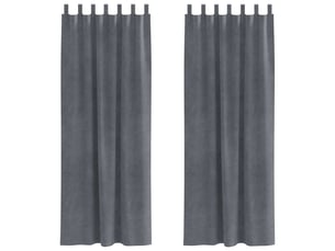 Lot de 2 rideaux, rideaux de fenêtre gris clair 140 x 245 cm velours cf44049