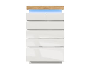 Commode 6 tiroir(s) BGSRYAO coloris blanc largeur 73 cm