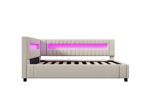 Lit banquette 90x200 cm <strong>ZOVIRA</strong>  <strong></strong> coloris beige