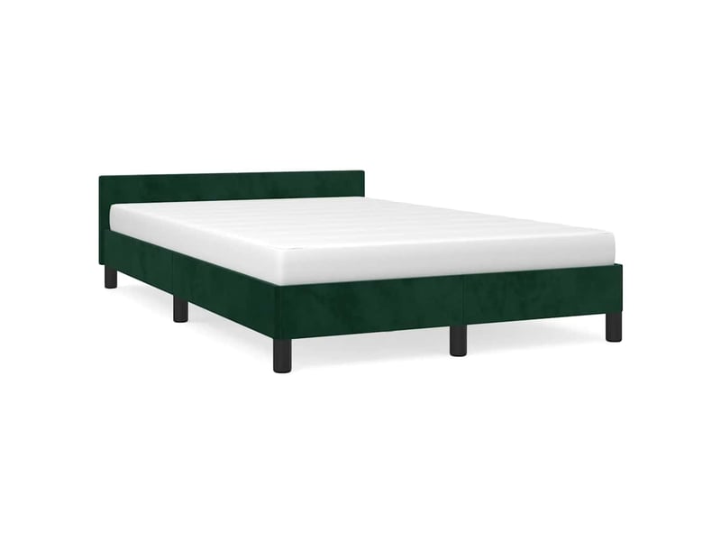  Lit double- lit adulte -  cadre de lit sans matelas vert foncé 120x190 cm velours  - Conforama A