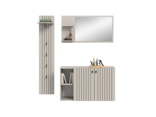 Ensemble vestiaire d'entrée 3pces station (lxhxp : 152x192x37 cm) coloris cachemire