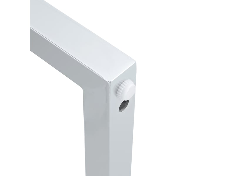  Lot de 2 tabourets de bar 53x48x91 cm, blanc, pu, métal argenté, chaises hautes assise carrée, cuisine  - Conforama D