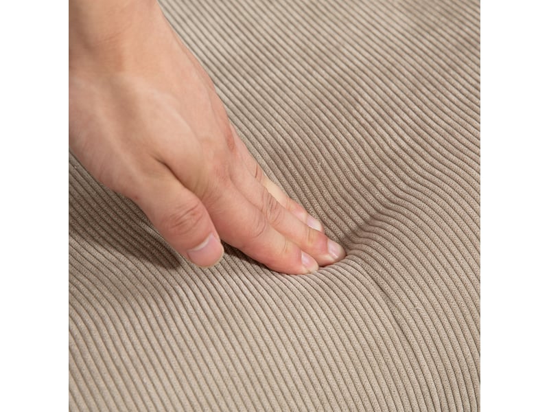  Fauteuil de salon avec repose-pied, dossier haut et accoudoirs, fauteuil d'appoint capitonné en velours côtelé, marron  - Conforama D