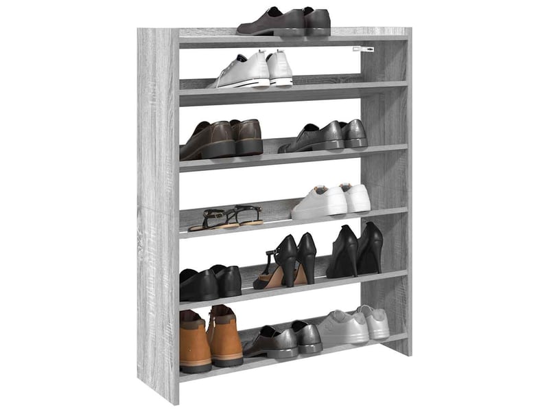  Meuble à chaussures, étagère à chaussures sonoma gris 80x25x100 cm bois d'ingénierie  - Conforama B
