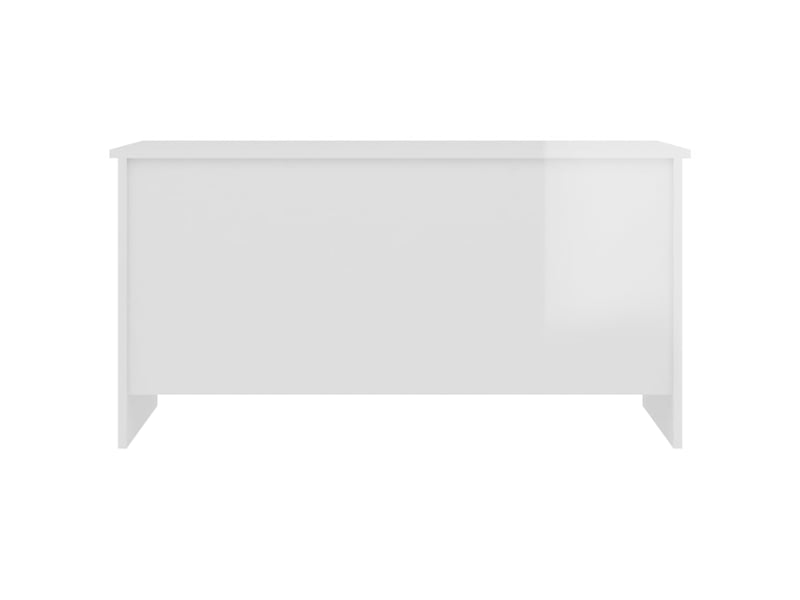  Table basse rectangulaire | table de salon blanc brillant 102x55,5x52,5 cm bois d'ingénierie  - Conforama D