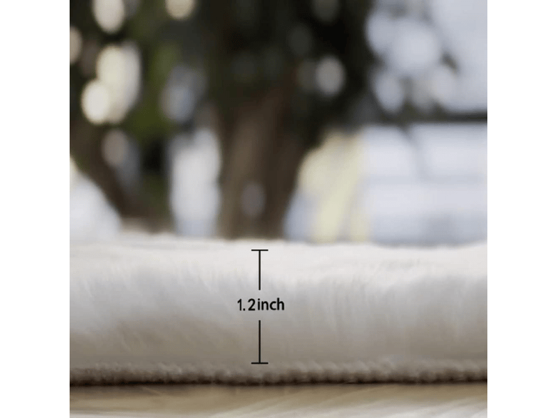  Tapis chambre blanc 60x180 cm fausse fourrure lavable descente de lit tapis moelleux salon doux poil ras grey fluffy runner ISG001299 - Conforama B