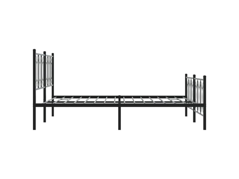  Lit double- lit adulte -  cadre de lit métal sans matelas avec pied de lit noir 150x200cm  - Conforama D