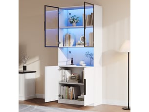 Vitrine coloris blanc  OOIILLEE Luxe haut de gamme - 80 cmx200 cm
