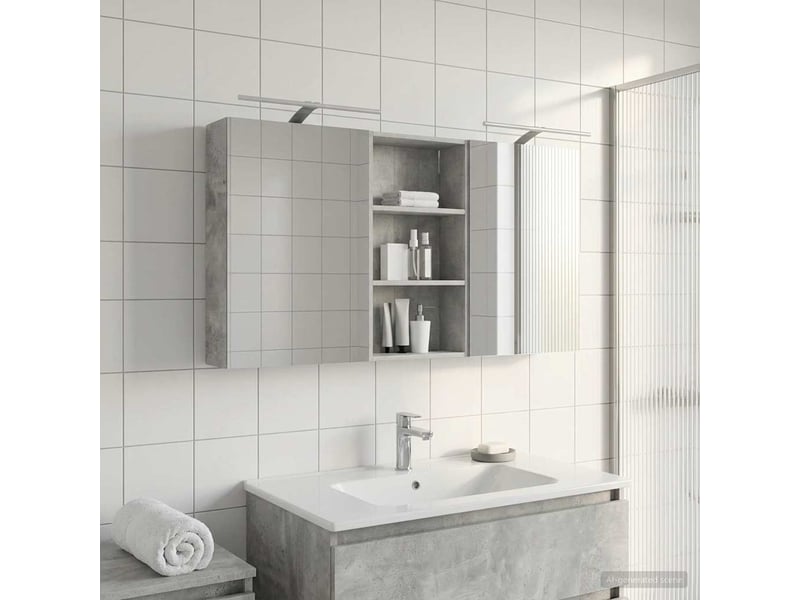  Ensemble de meubles de salle de bain 3 pcs 140x14.5x70 cm shl7491  - Conforama D
