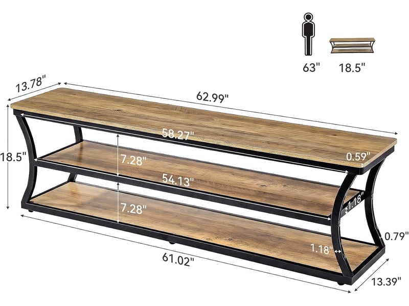  Banc d'entrée de 160 cm de long, banc à chaussures industriel extra-long à 3 niveaux avec structure en métal, étagère à chaussures ouverte offrant un grand espace de rangement pour l'entrée ou le couloir.  - Conforama C