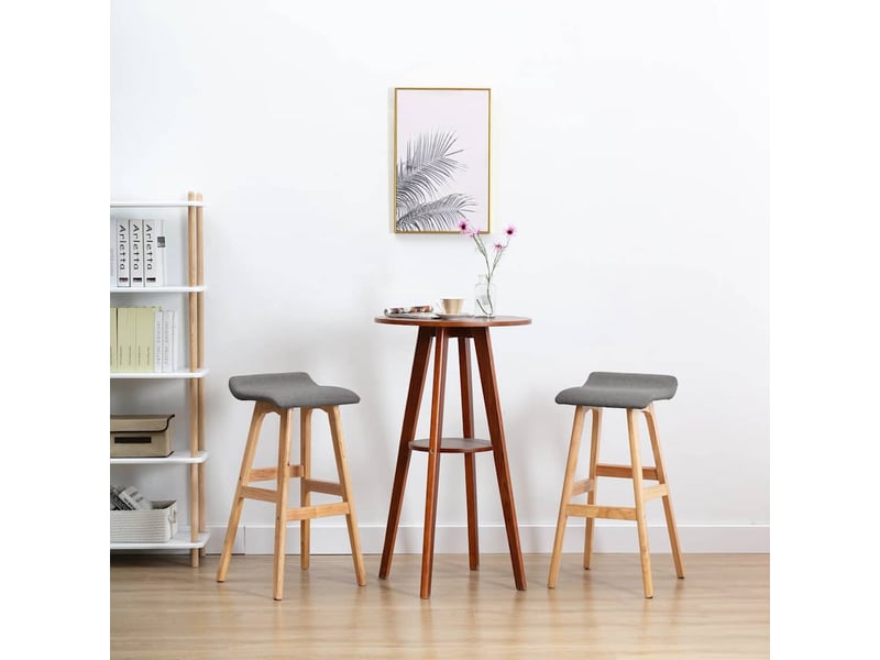  Lot de 2 tabouret de bar, chaise de bar gris foncé tissu shl11336  - Conforama B