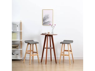 Lot de 2 tabouret de bar, chaise de bar gris foncé tissu shl11336