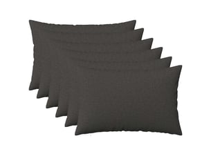 Lot de 6 housses de coussin heerlen gris foncé 40 x 60 cm tissu cf49635