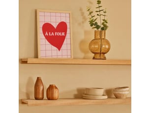 Affiche encadrée carine 21x30cm rose