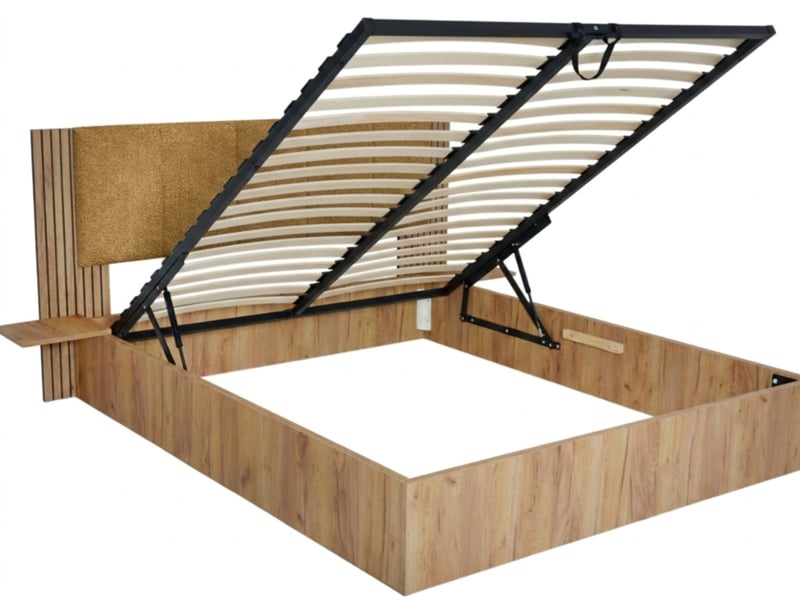 Bobochic lit coffre isya avec chevets intégrés jaune 140x190 ISYA - Conforama A