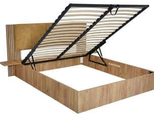 Lit coffre 140x190 cm BOBOCHIC  ISYA coloris jaune