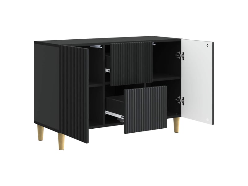  Buffet - bahut - meuble de rangement noir 89 x 34,5 x 60 cm bois d'ingénierie  - Conforama D