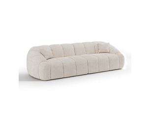 Canapé droit fixe SIA HOME 1MOK4PVTCR 4 places Velours beige