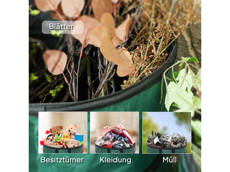  Sac à déchets de jardin 2x160 l, étanche, autoportant, couvercle zippé, réutilisable  - Conforama D