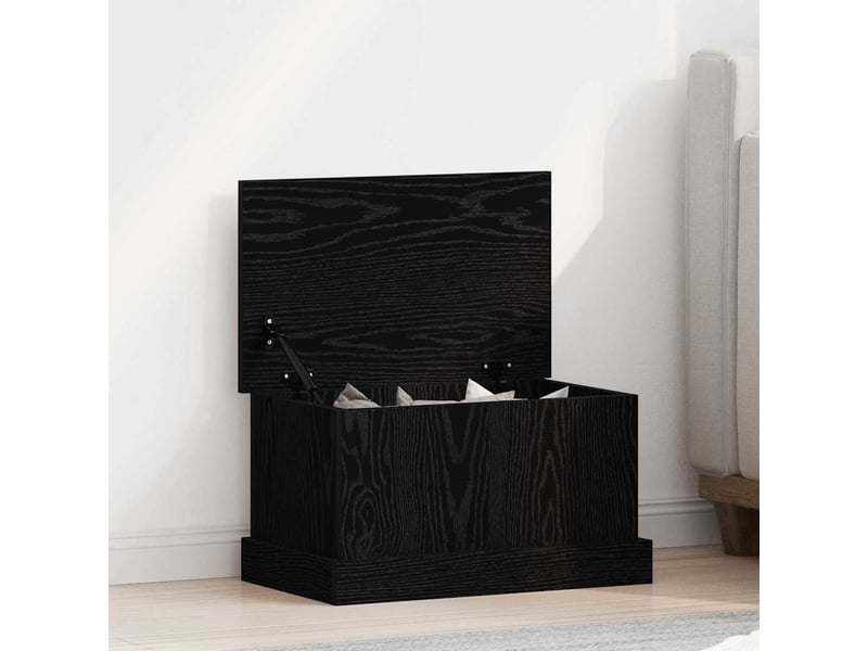 Boîte de rangement, coffre de rangement chêne noir 50x30x28 cm bois d'ingénierie - Conforama B